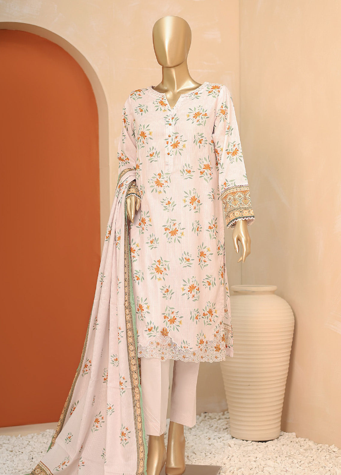 HZ Textile Embroidered Lawn Unstitched 3 Piece Suit - HZ24MD MED-10