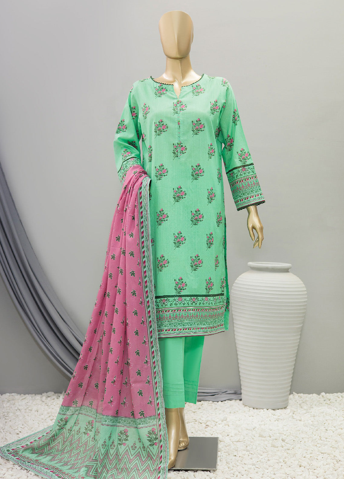 HZ Textile Printed Cotton Unstitched 3 Piece Suit - HZ24PD PDC-22