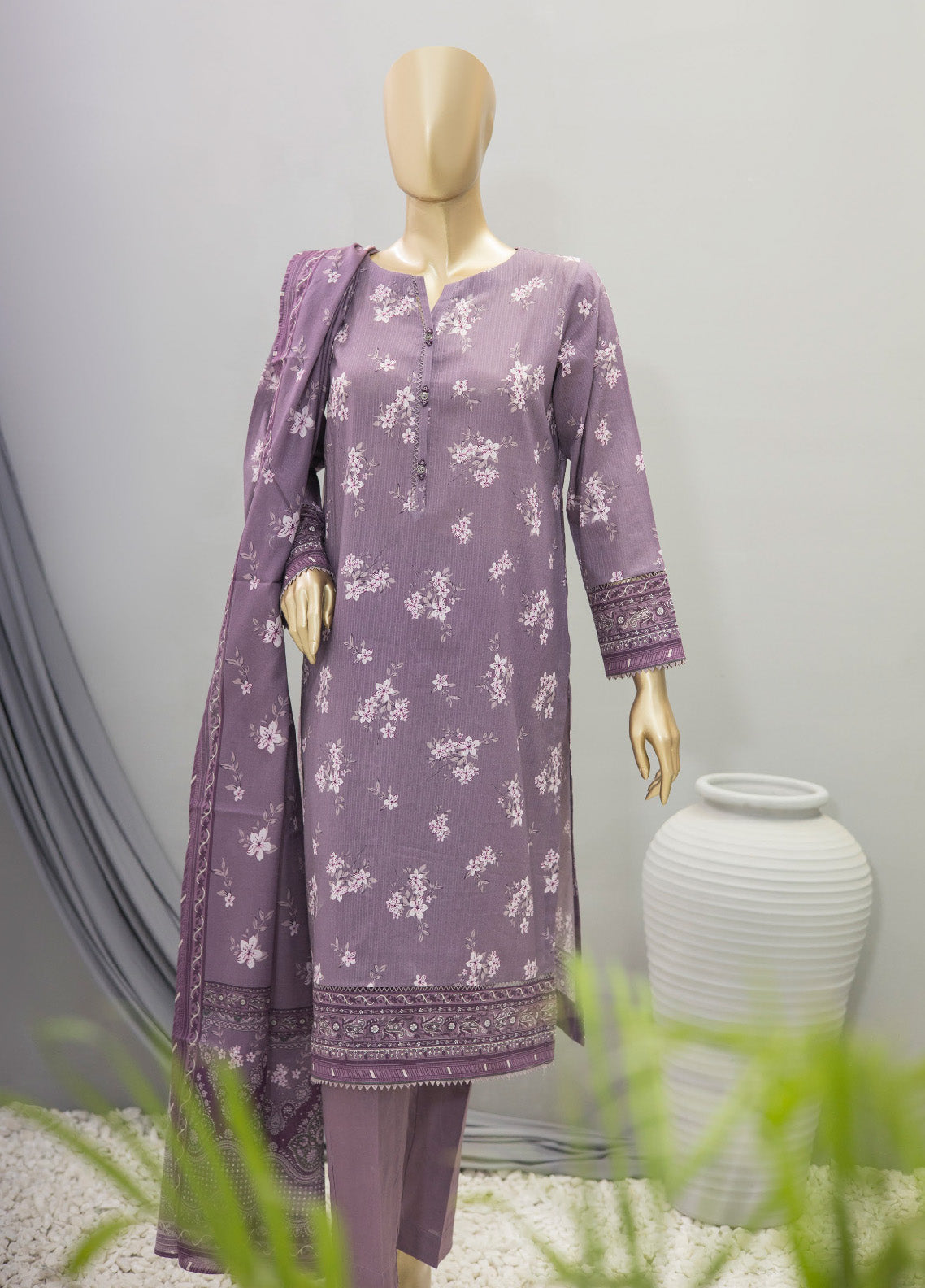 HZ Textile Printed Cotton Unstitched 3 Piece Suit - HZ24PD PDC-30