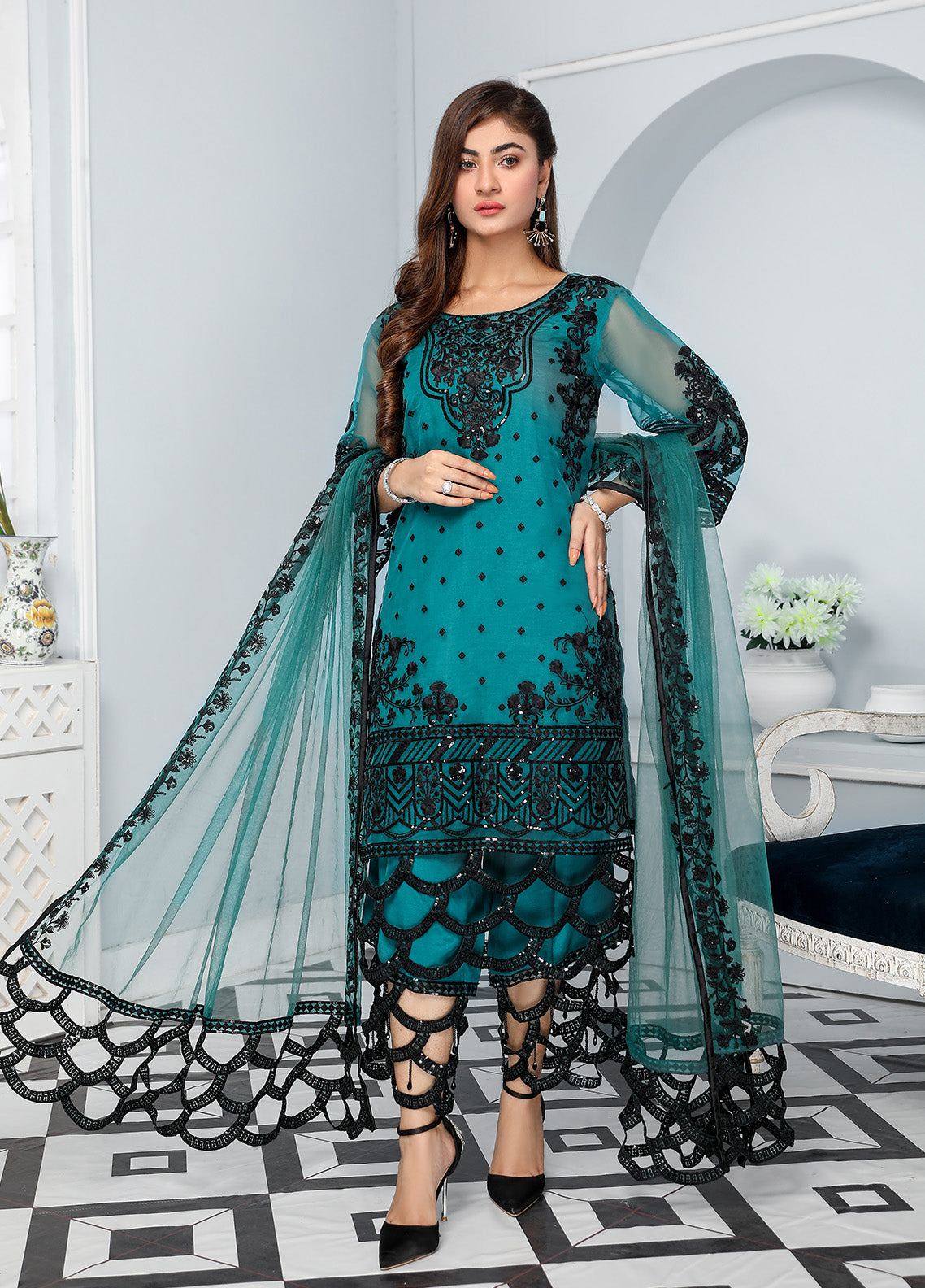 Kaynaat By Laveen Organza Unstitched 3 Piece Suit - LV24K LOK-006 SAHIL