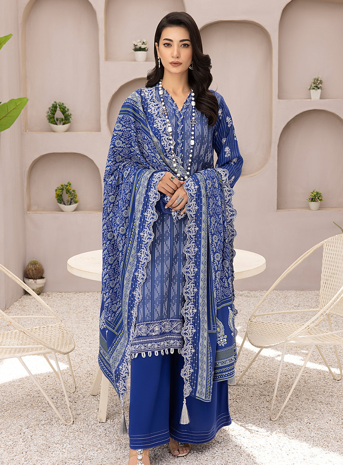 LSM Lakhany Pashmina Embroidered Unstitched 3 Piece Suit - 101