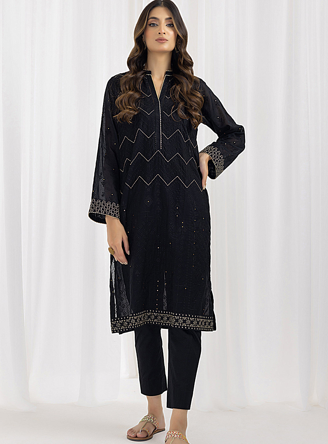 Lakhany By LSM Embroidered Cambric Kurti - LG-AM-0025