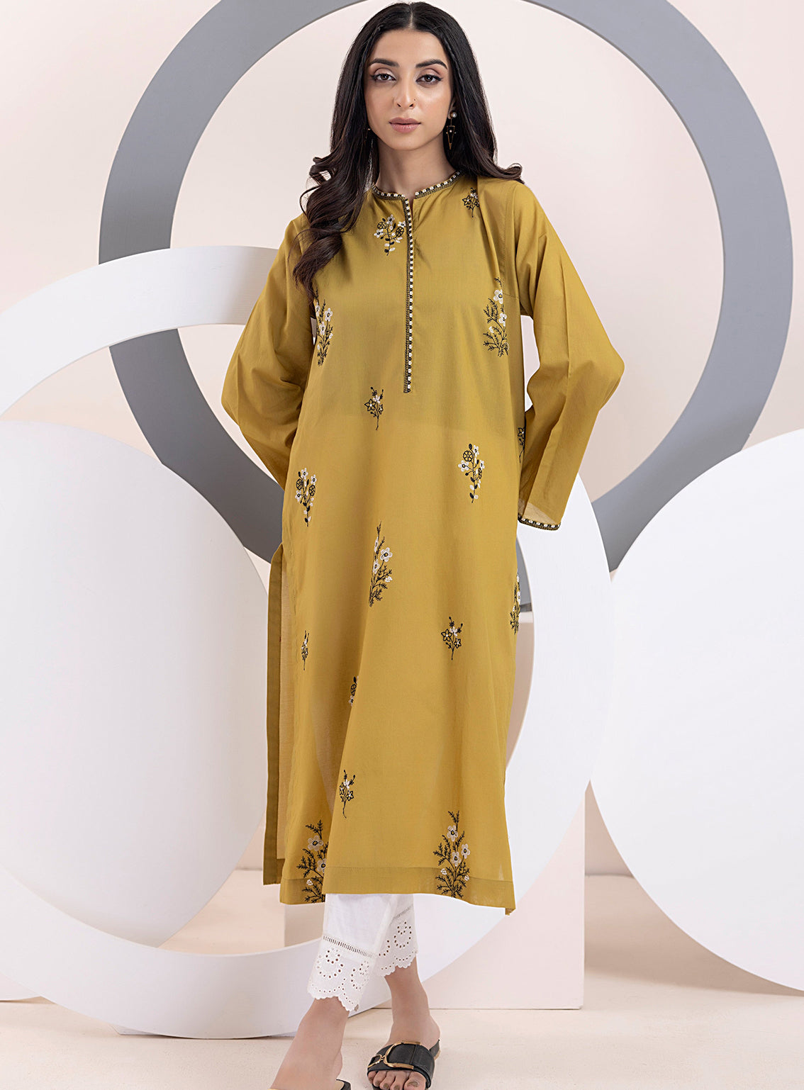 Lakhany By LSM Embroidered Cambric Kurti - LG-EA-0419