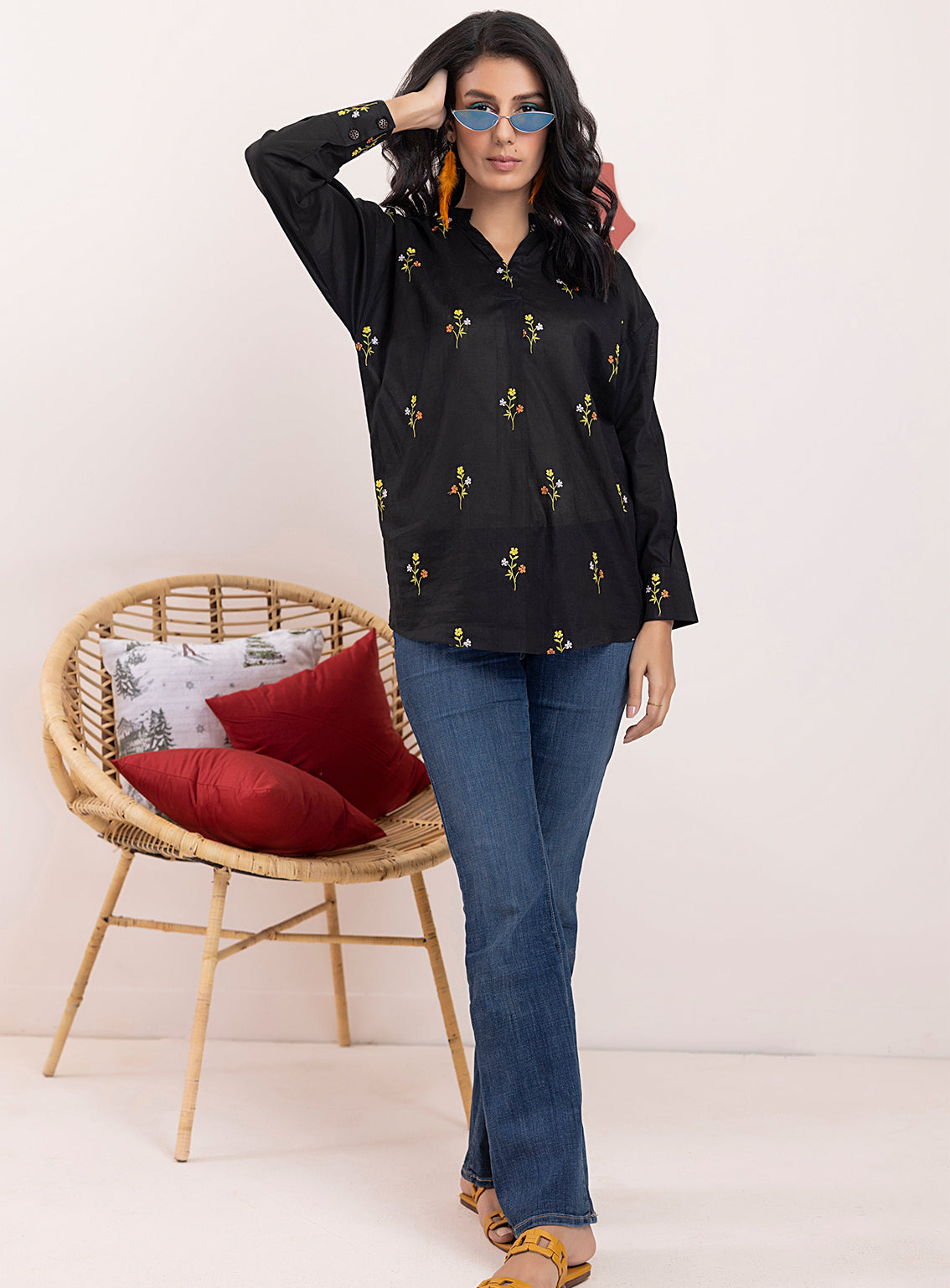 Lakhany By LSM Embroidered Cambric Kurti - LG-SR-0085