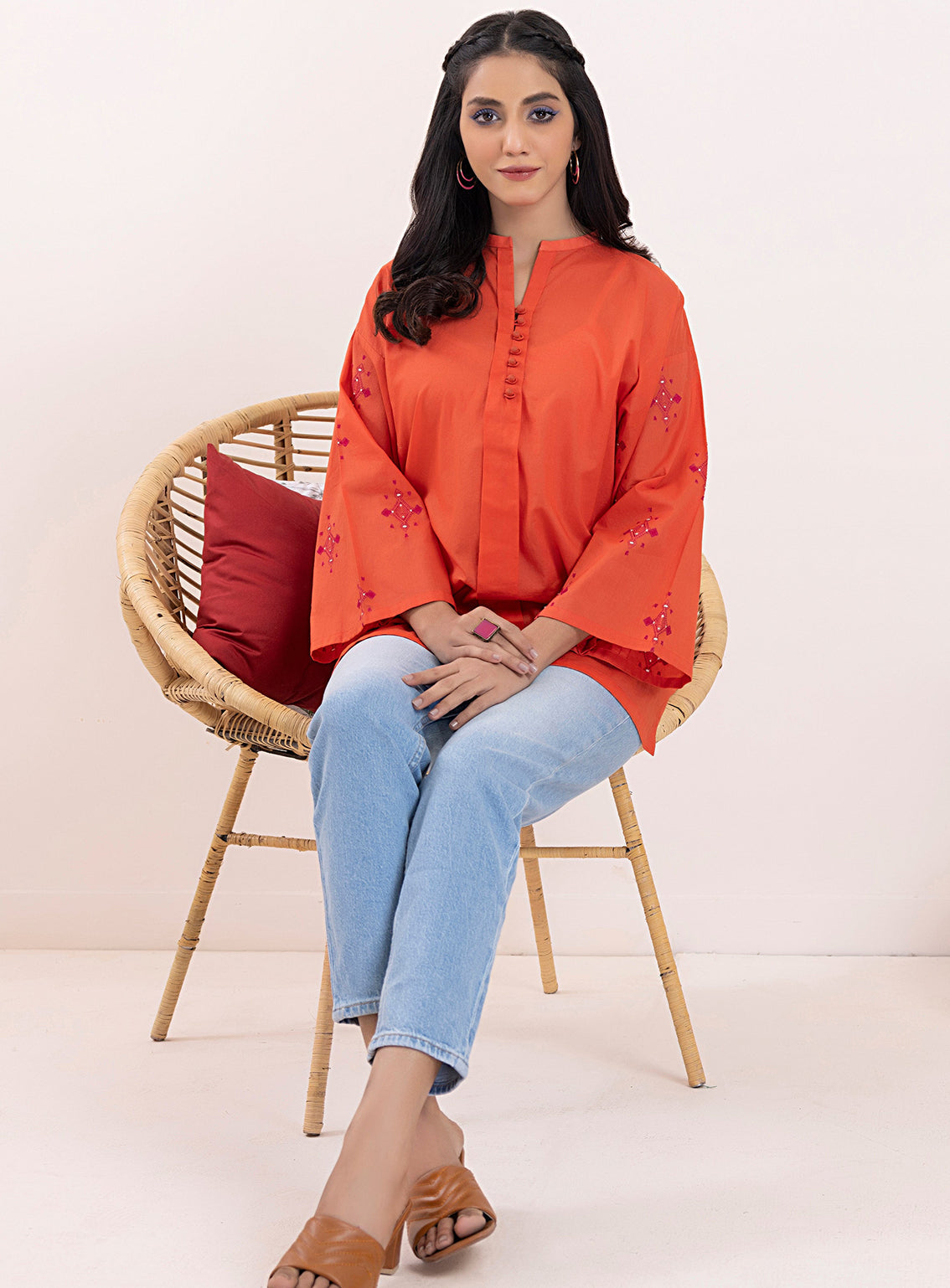 Lakhany By LSM Embroidered Cambric Kurti - LG-SS-0024