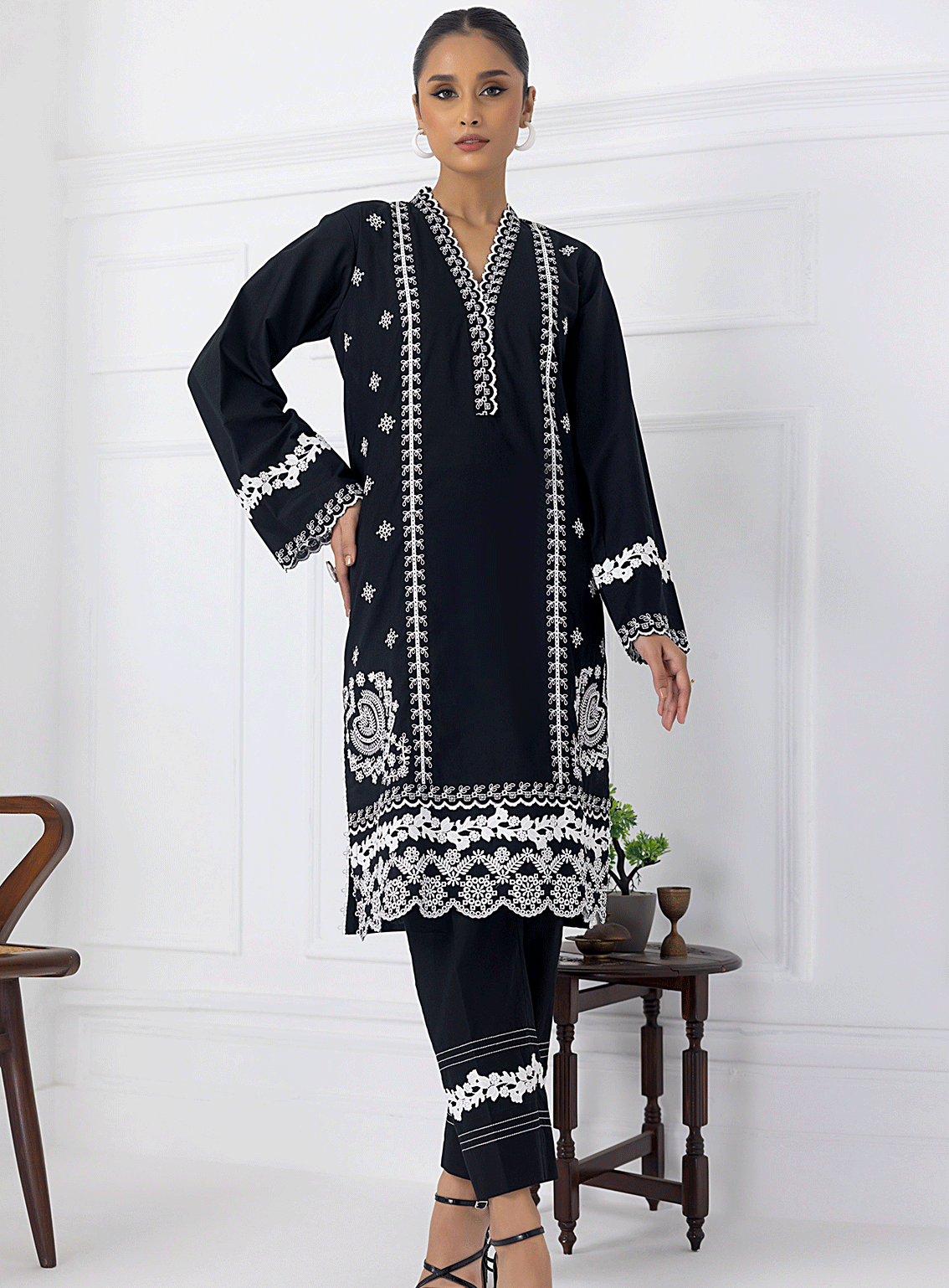 Lakhany By LSM Embroidered Cambric Stitched 2 Piece Suit - LG-SK-0078
