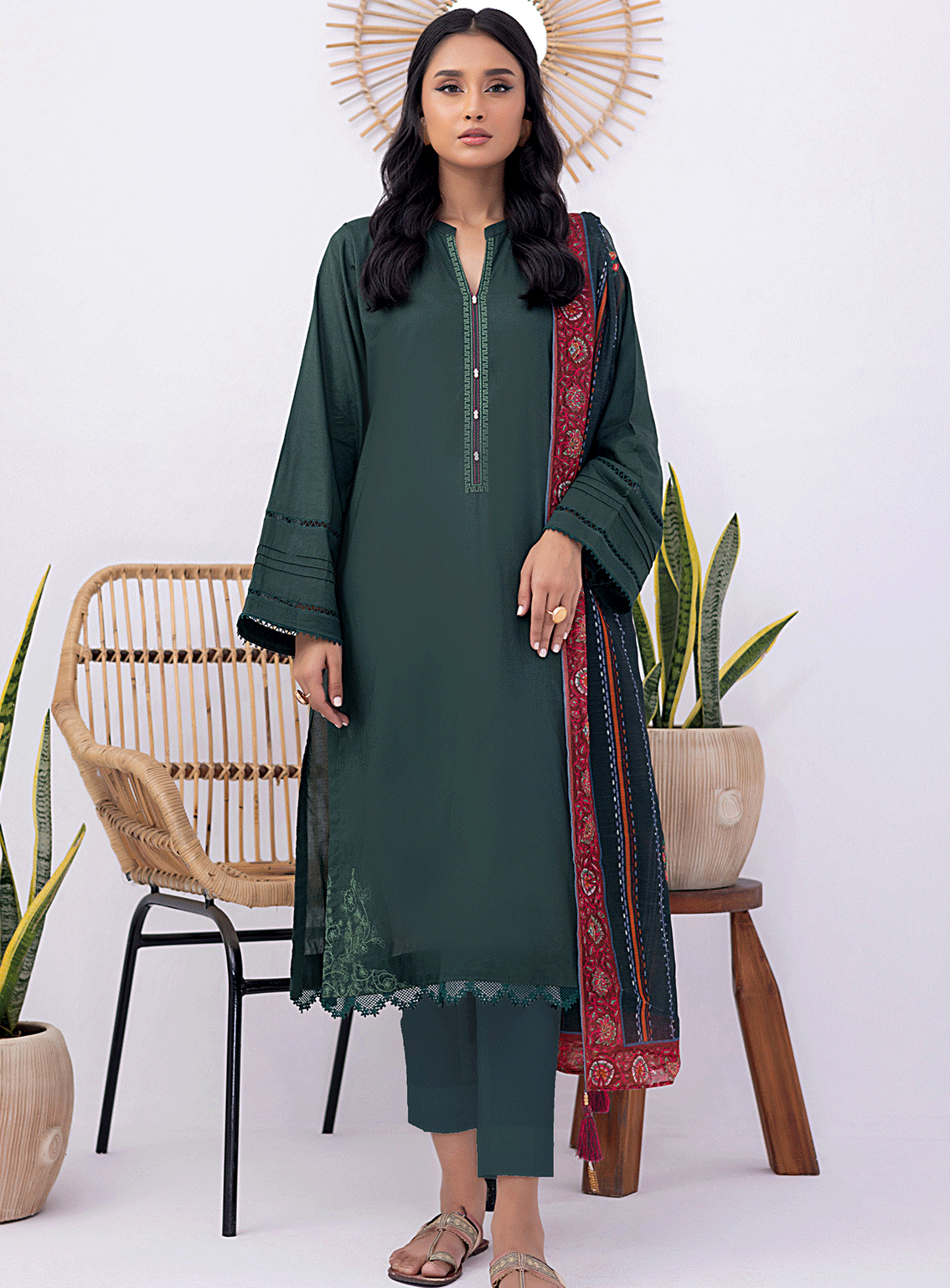 Lakhany By LSM Embroidered Organza Stitched 3 Piece Suit - LG-SS-0300