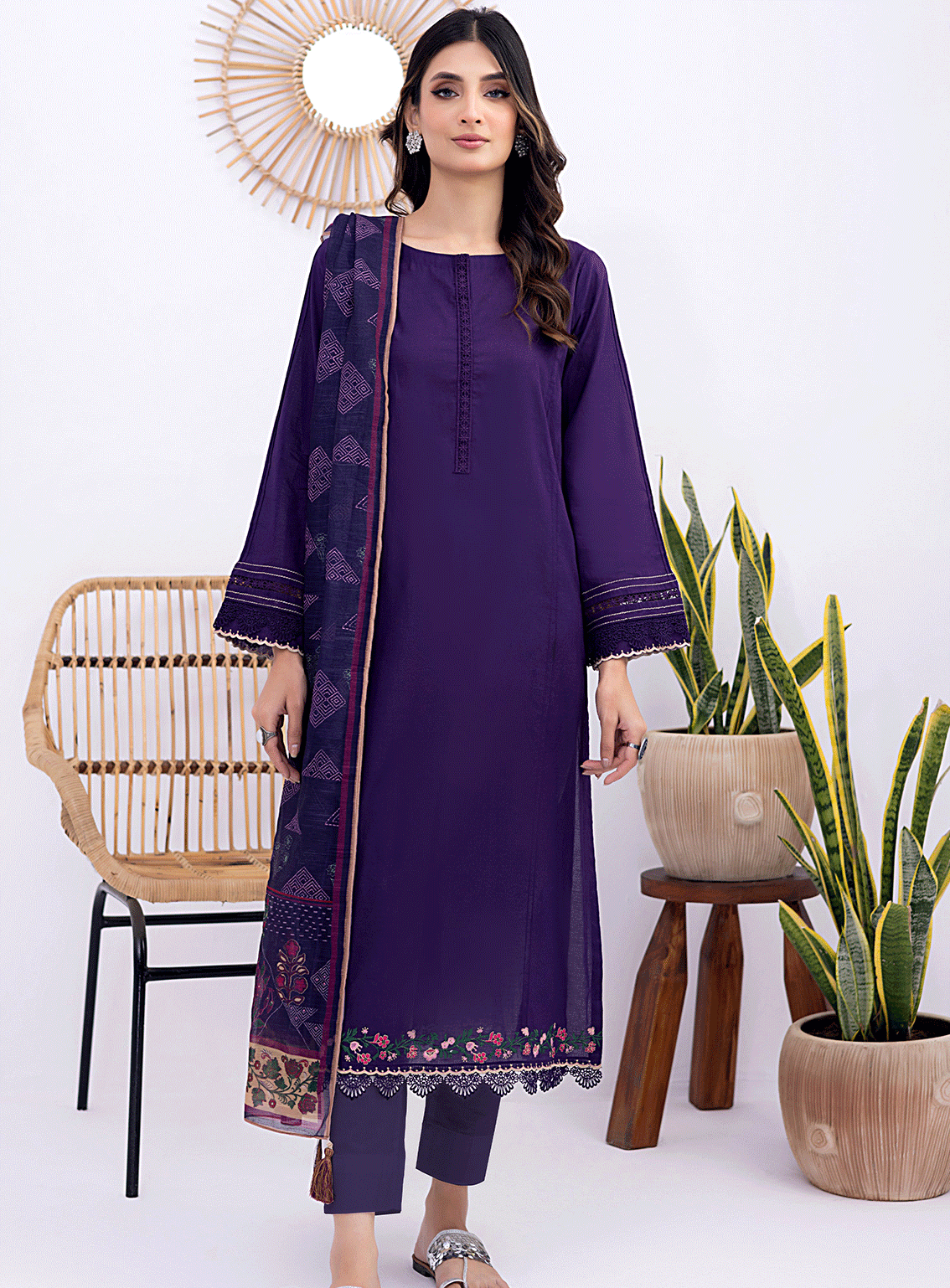 Lakhany By LSM Embroidered Organza Stitched 3 Piece Suit - LG-SS-0400