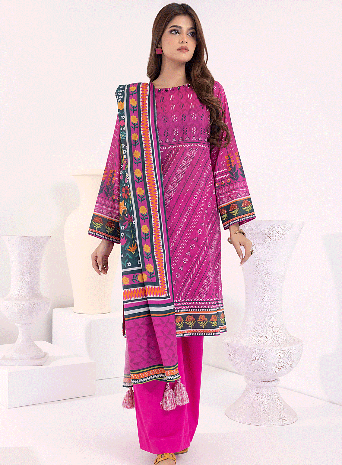 Lakhany By LSM Printed Lawn Stitched 3 Piece Suit - LG-AK-0092