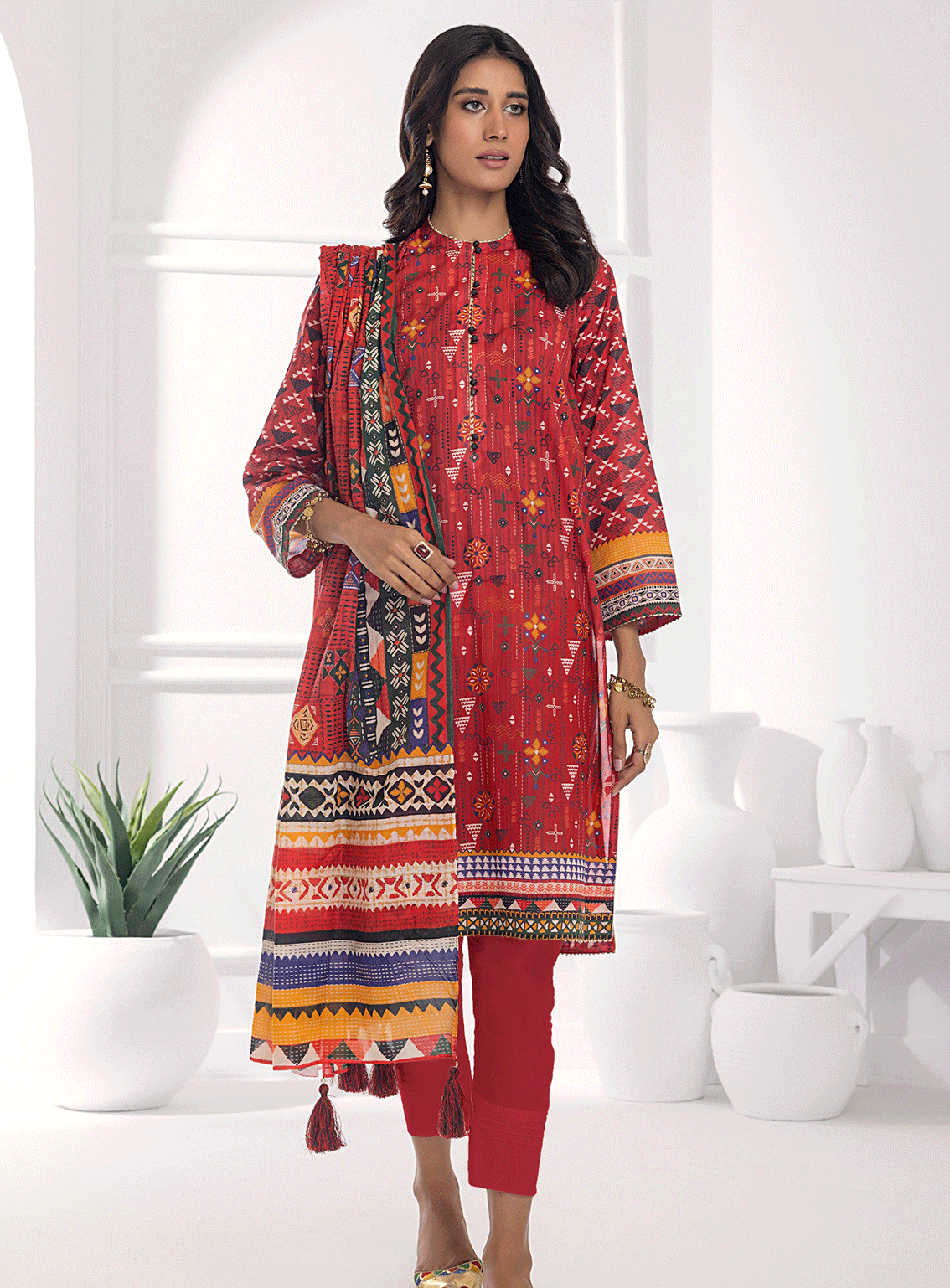 Lakhany By LSM Printed Lawn Stitched 3 Piece Suit - LG-AM-0044