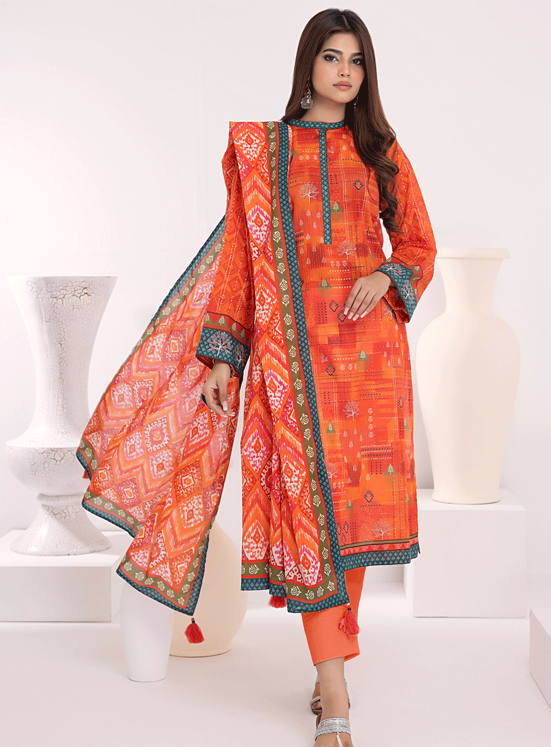 Lakhany By LSM Printed Lawn Stitched 3 Piece Suit - LG-EA-0457