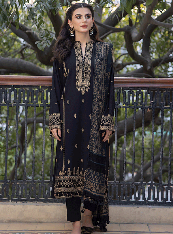Lakhany Embroidered Slub Peach Unstitched 3 Piece Suit - LSM23WS LG-AM-0029