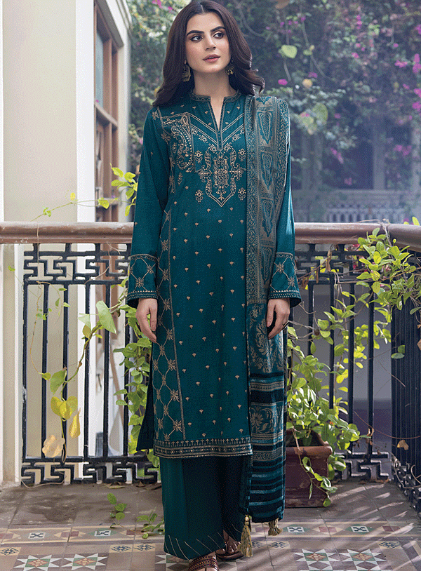 Lakhany Embroidered Slub Peach Unstitched 3 Piece Suit - LSM23WS LG-IZ-0113