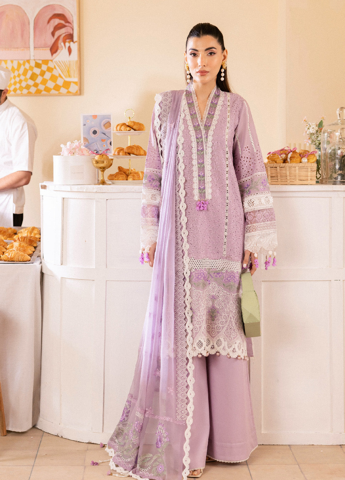 Lamour By Saad Shaikh Embroidered Lawn Unstitched 3 Piece Suit - SSK24L 03 AZURA