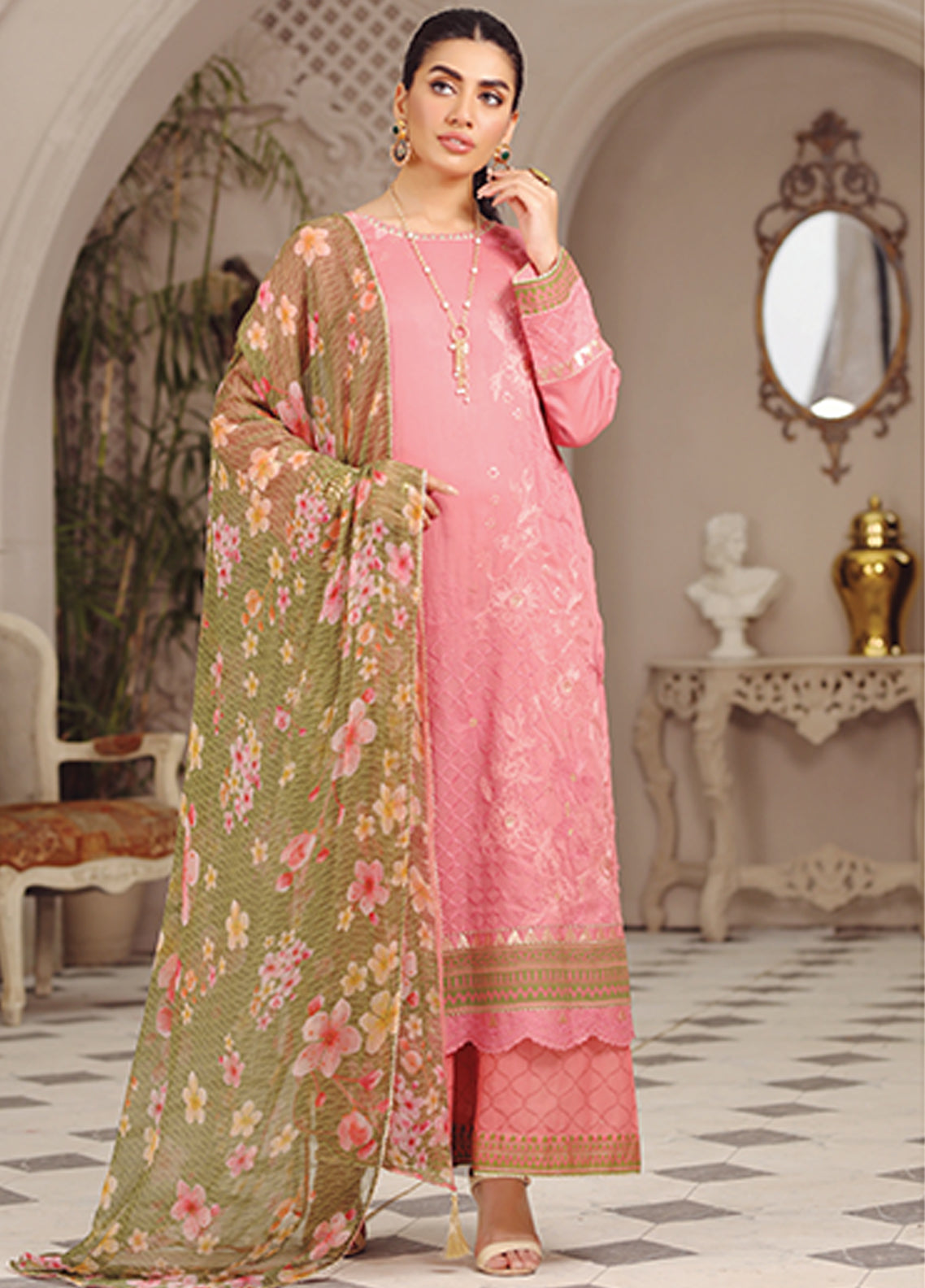 D#5020 LSM Lakhany Summer Gold Emb Collection 223