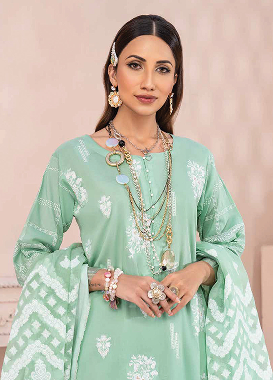 D#5561  A Rashid White For Summer Emb Collection 223