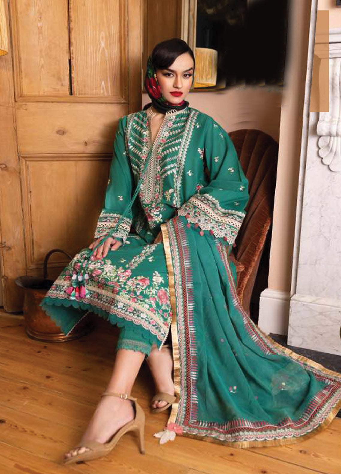 D#4A Sobia Nazir Vital Emb Lawn Collection 223