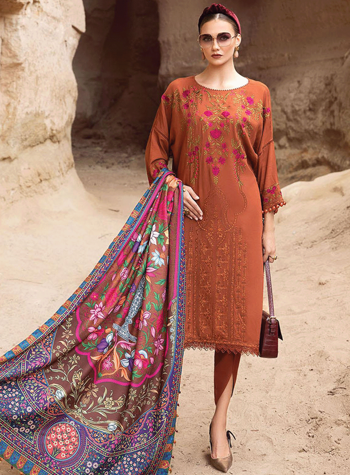 MPrints By Maria B Embroidered Linen Unstitched 3 Piece Suit - MB23MPW 2004A