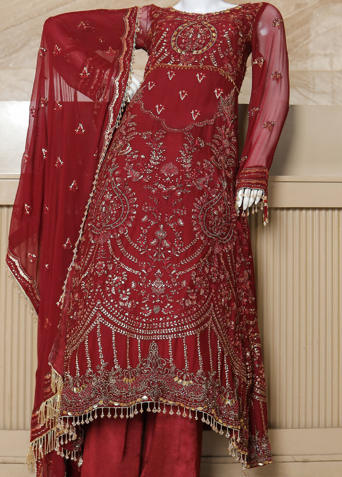 Malika Shahnaz Embroidered Chiffon Unstitched 3 Piece Suit - MK23F 04