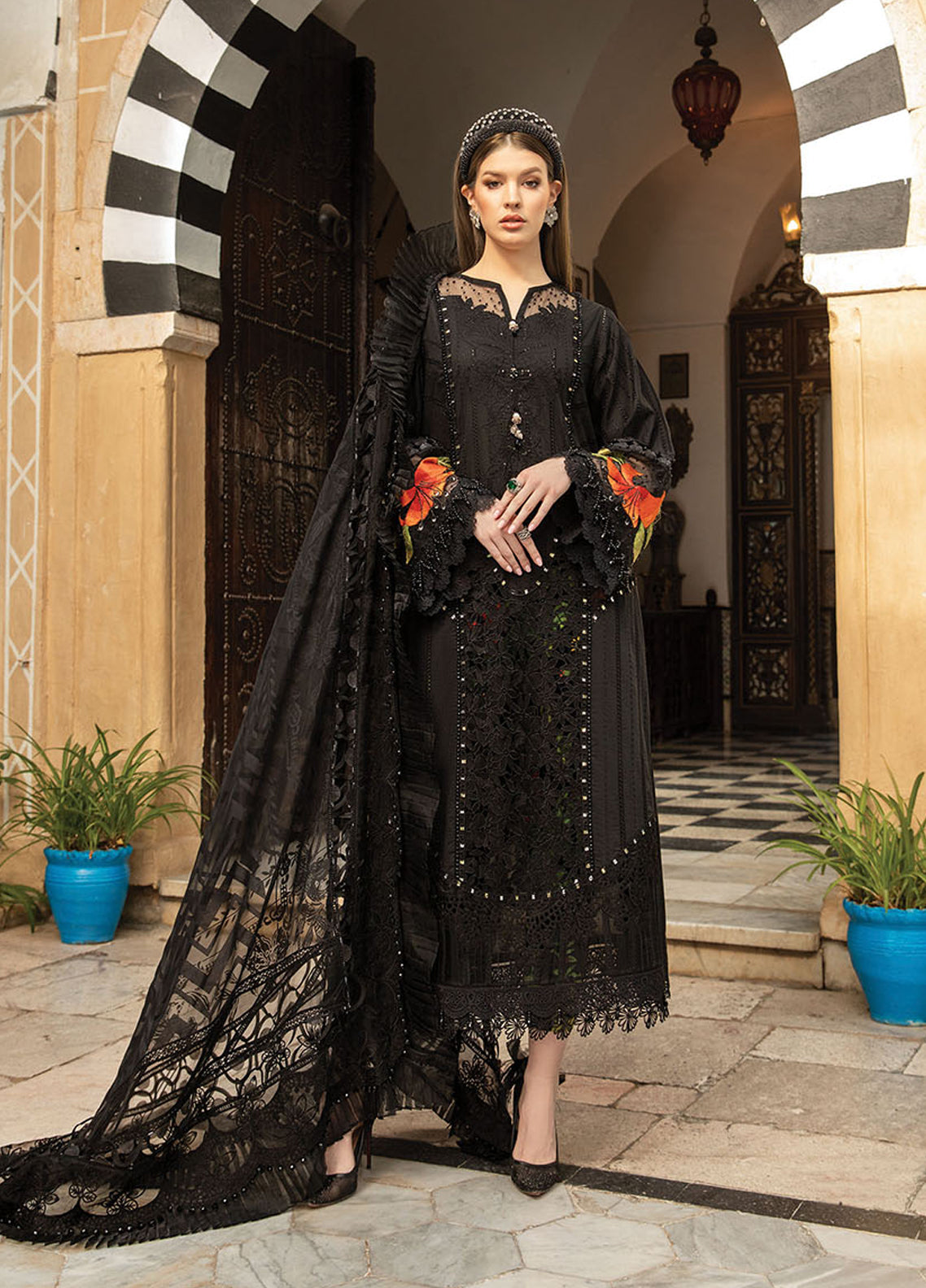 Maria B Embroidered Lawn Unstitched 3 Piece Suit - MB24VL 2408-B