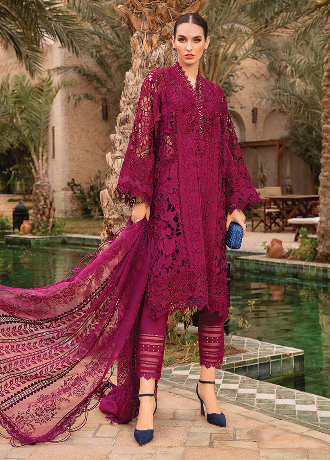 Maria B Embroidered Lawn Unstitched 3 Piece Suit - MB24VL 2409-B