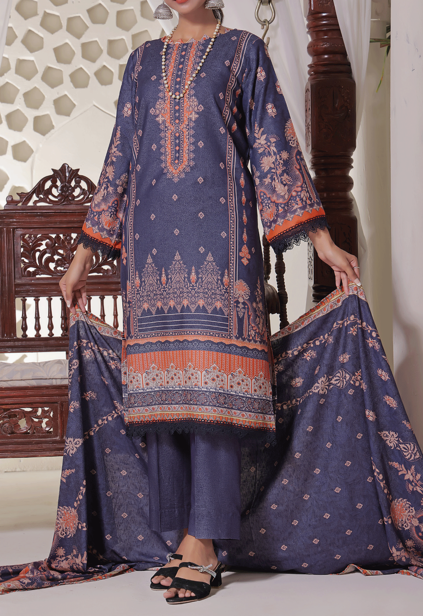 Mariyah By VS Textile Printed Karandi Unstitched 3 Piece Suit - VS23MK 38