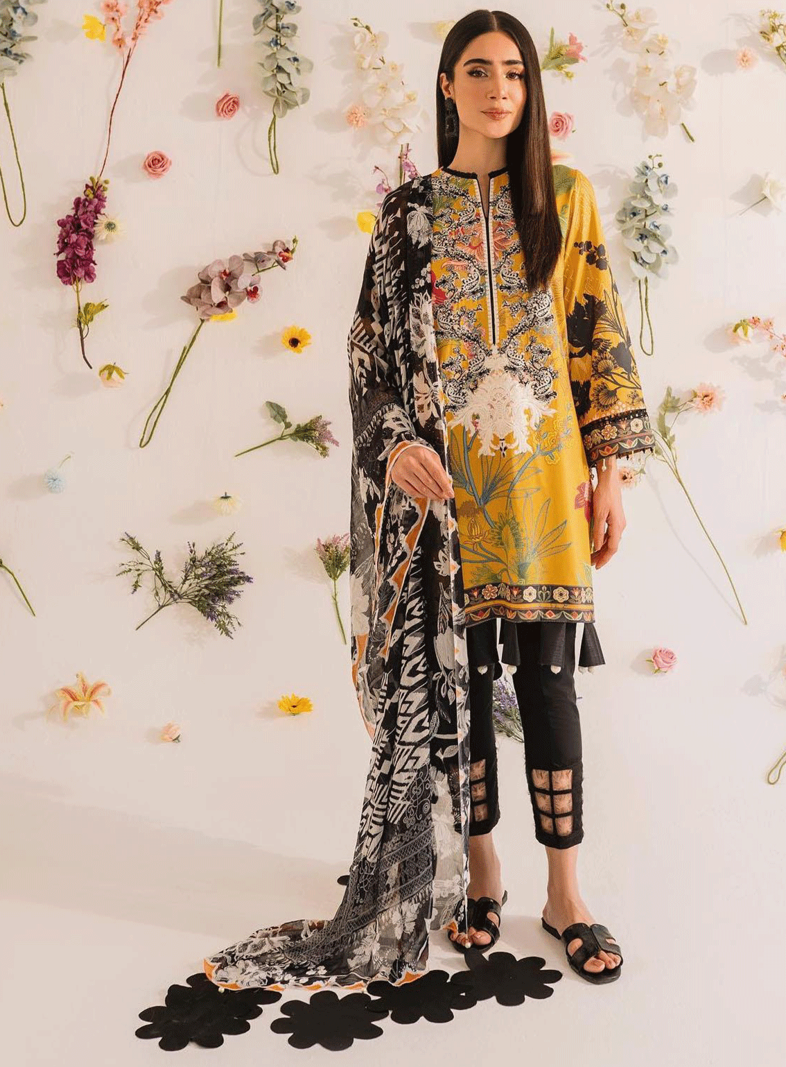 Meraki by Asifa & Nabeel Embroidered Lawn Unstitched 3 Piece Suit - AN23SL MKL-01