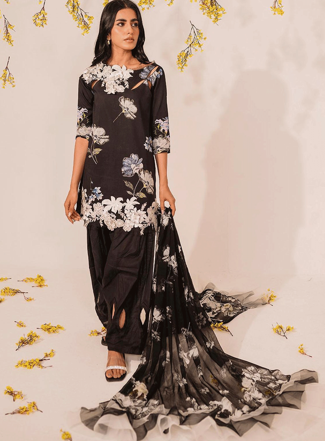 Meraki by Asifa & Nabeel Embroidered Lawn Unstitched 3 Piece Suit - AN23SL MKL-14