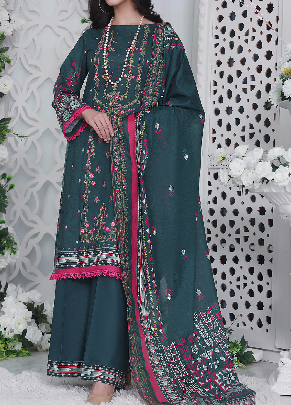 Misri By VS Textile Embroidered Lawn Unstitched 3 Piece Suit - VS24MDE 185