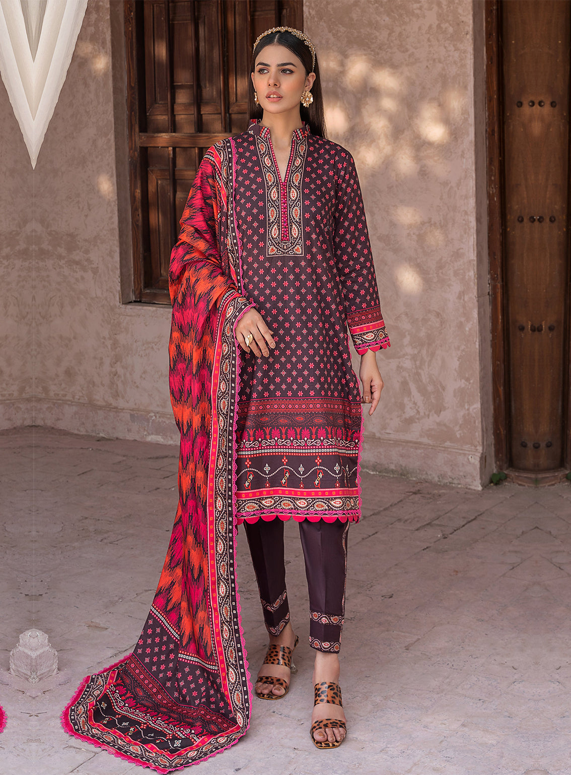 Monsoon By Al Zohaib Printed Cambric Unstitched 3 Piece Suit - 3003