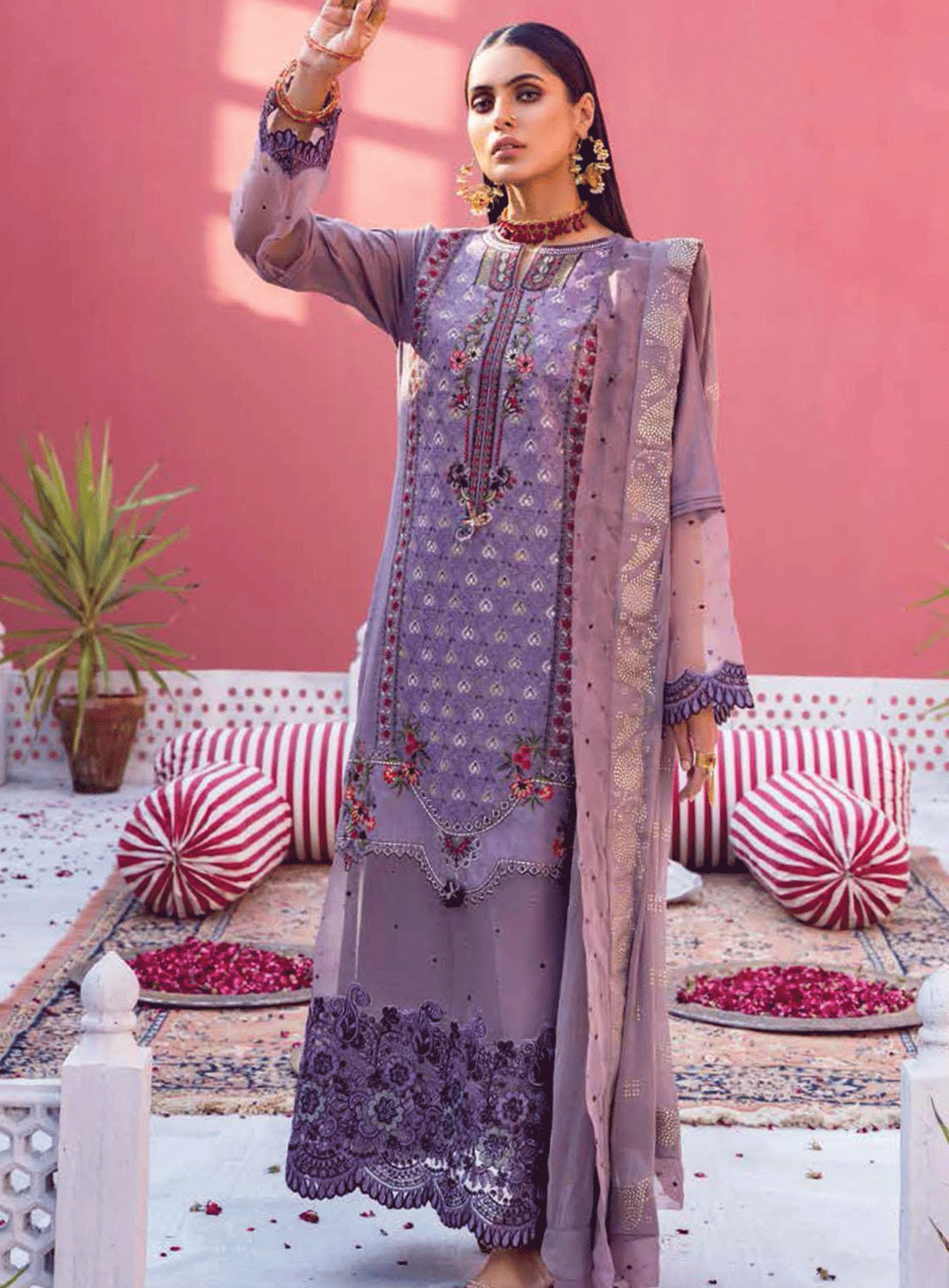 Mukesh By Al Zohaib Embroidered Chikankari Lawn Unstitched 3 Piece Suit - AZ23CL A-04 JAHANARA