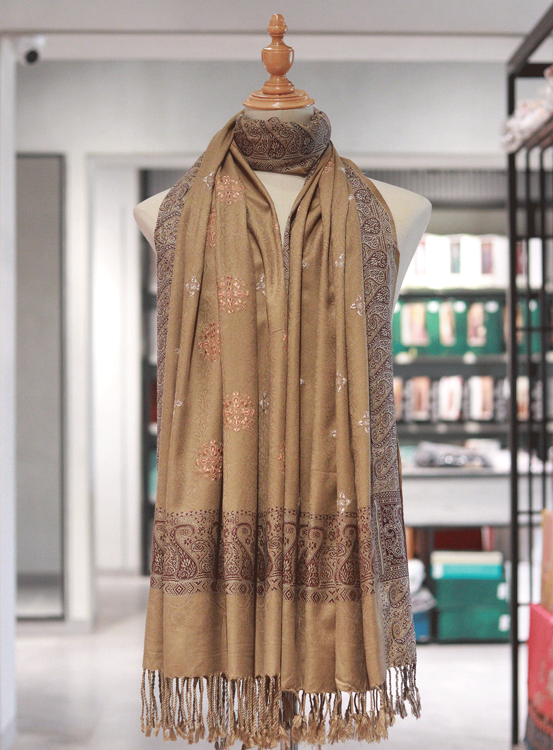 Royal Fashion Embroidered Woolen Shawl - RF23SH 18
