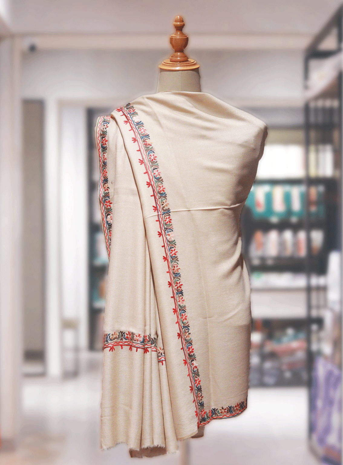 Royal Fashion Embroidered Woolen Shawl - RF23SH A6PAT316-4