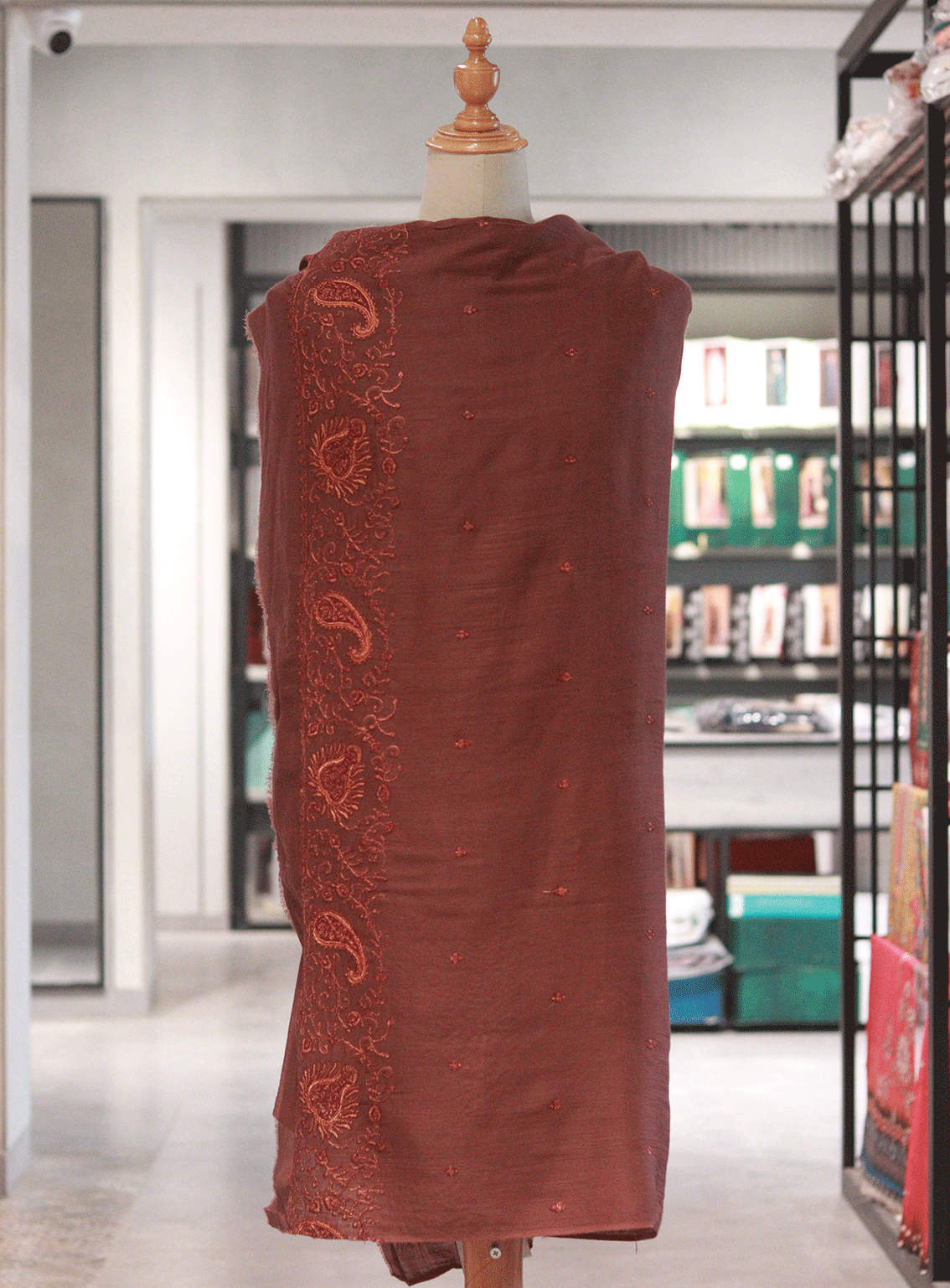 Royal Fashion Embroidered Woolen Shawl - RF23SH W621-P36-1