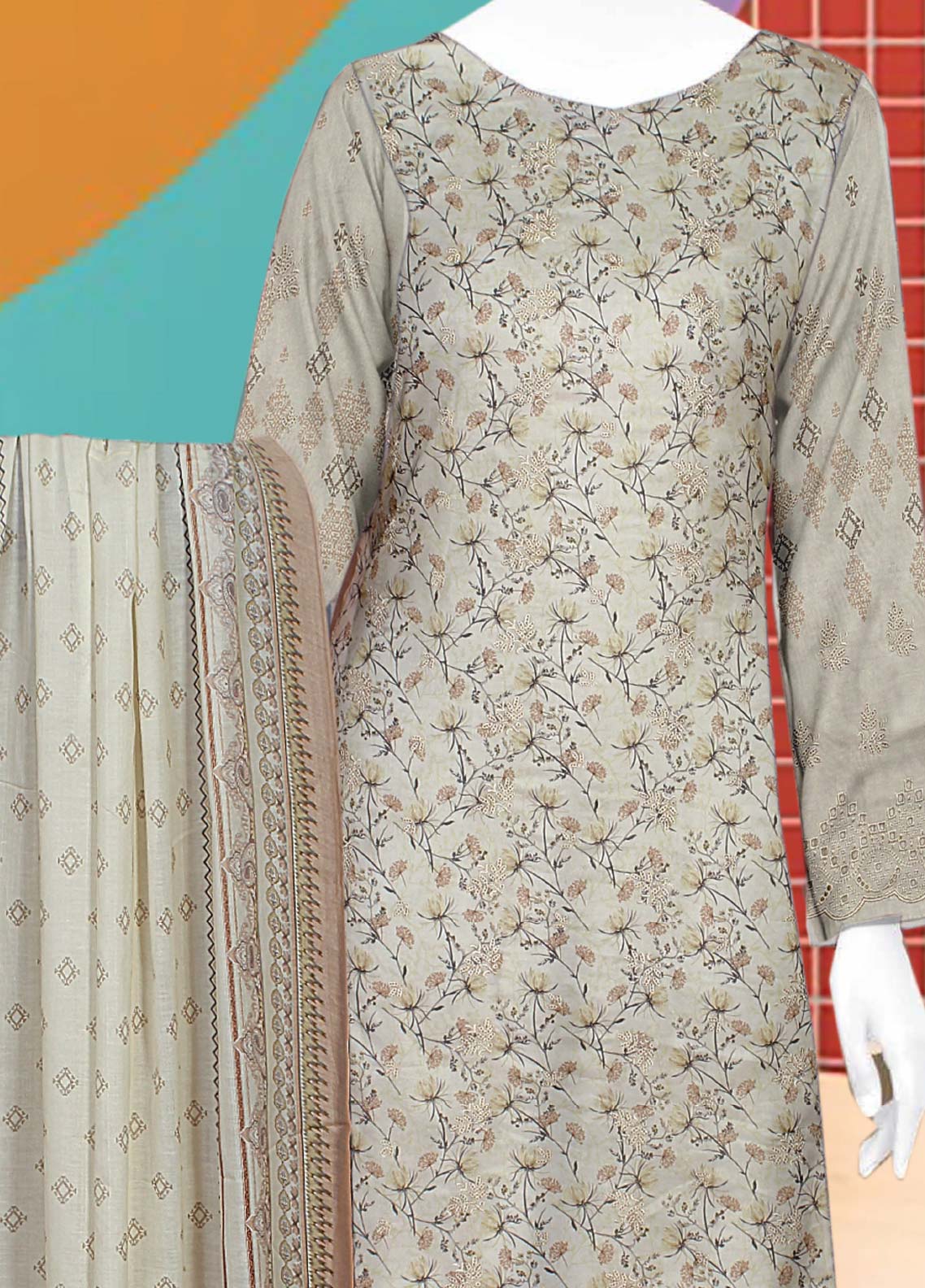 D#09 Saqaafah Emb Lawn Mother Collection 223