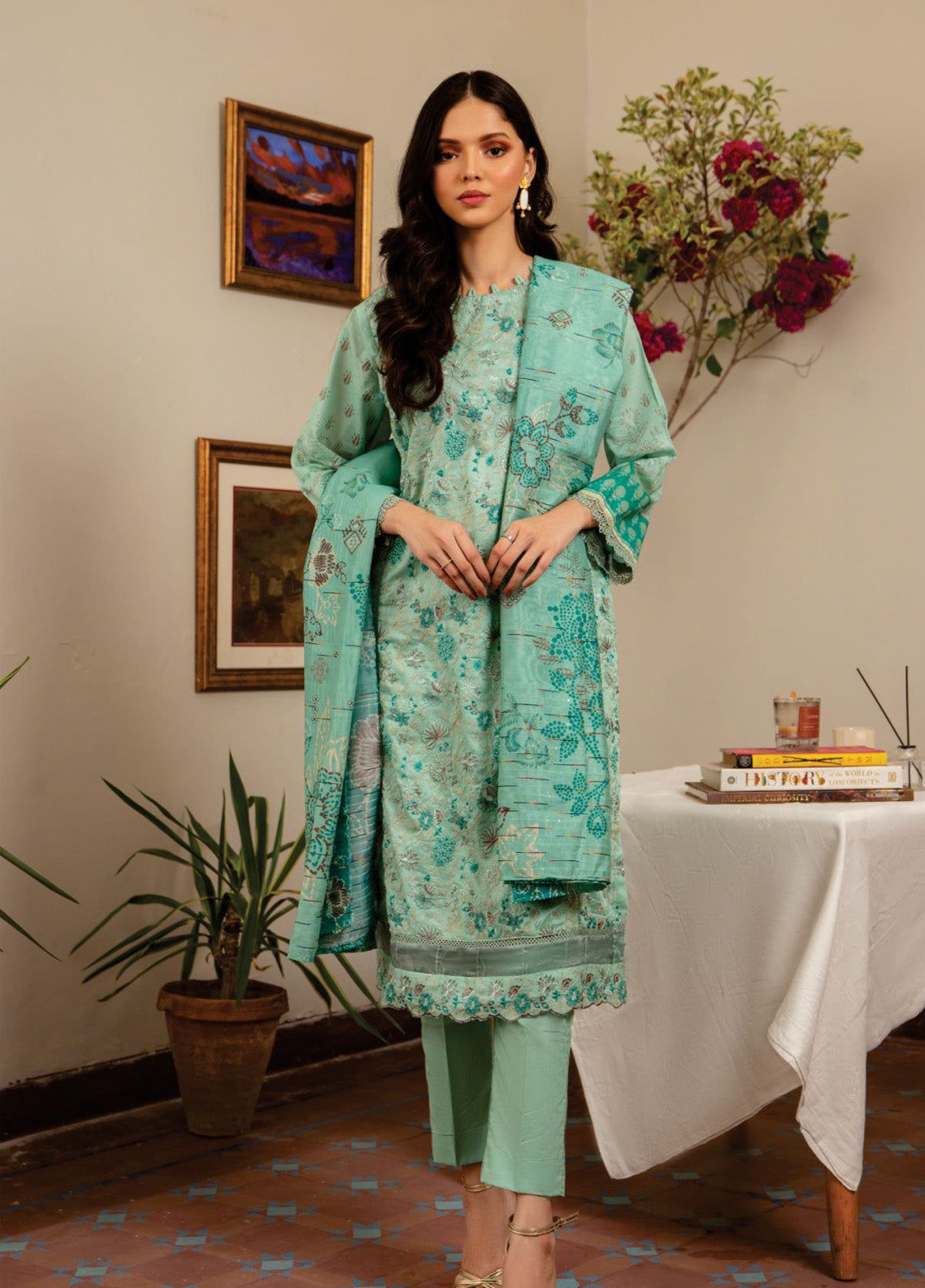 Sahl by Rashid Textile Luxury Embroidered Lawn 3 Piece Unstitched Suit RT24SL-7431