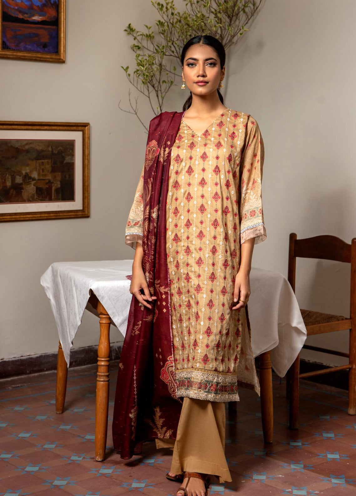 Sahl by Rashid Textile Luxury Embroidered Lawn 3 Piece Unstitched Suit RT24SL-7439