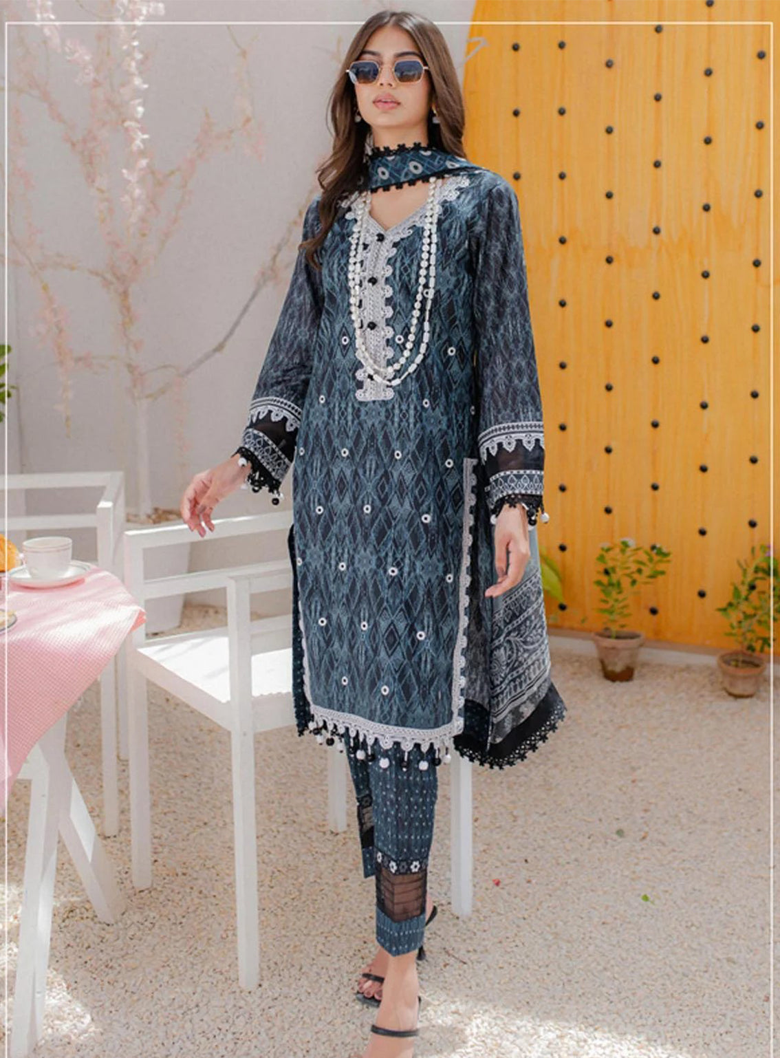Sunshine Bloom By Al Zohaib Embroidered Cambric Unstitched 3 Piece Suit - 02