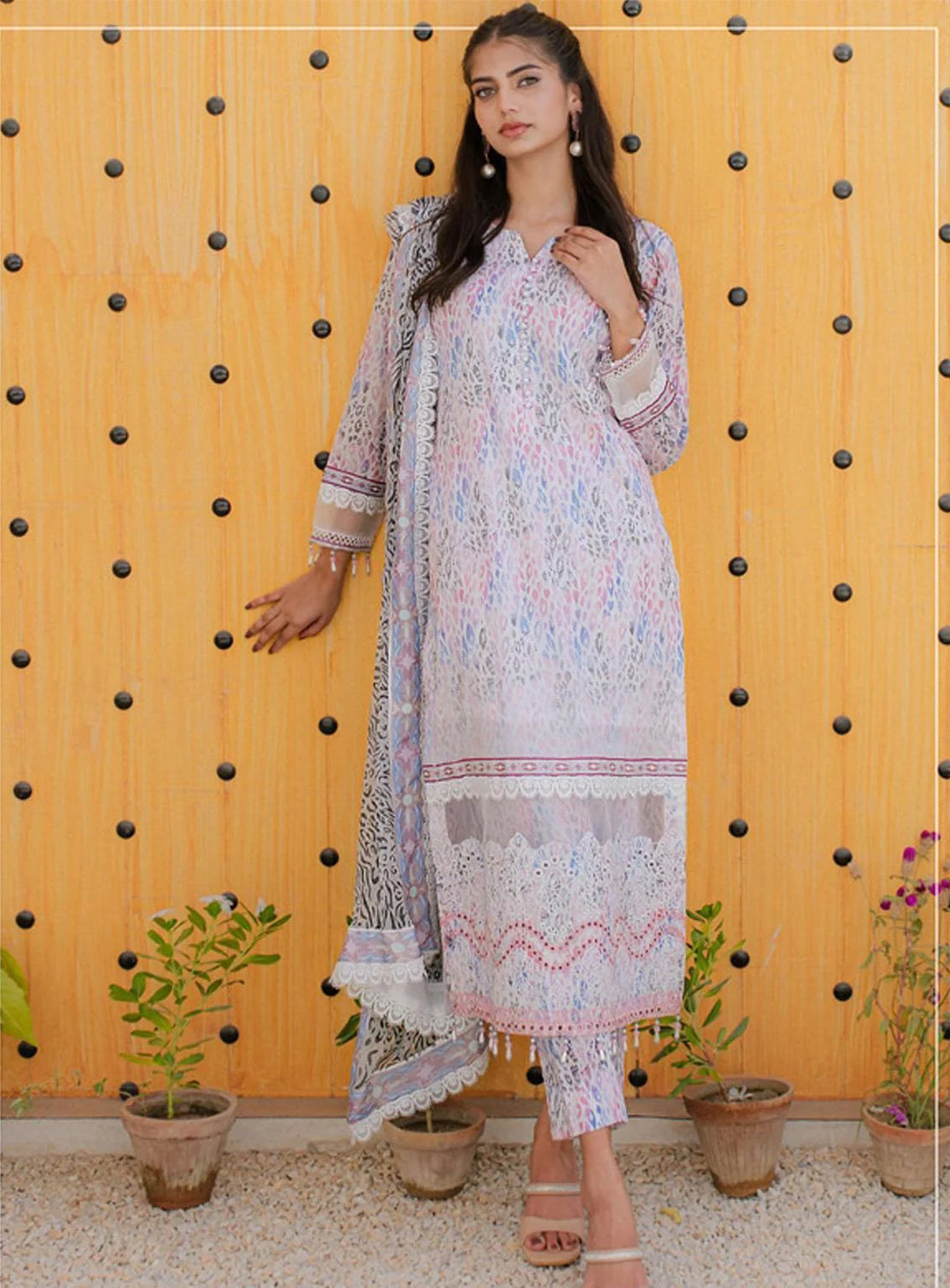 Sunshine Bloom By Al Zohaib Embroidered Cambric Unstitched 3 Piece Suit - 09