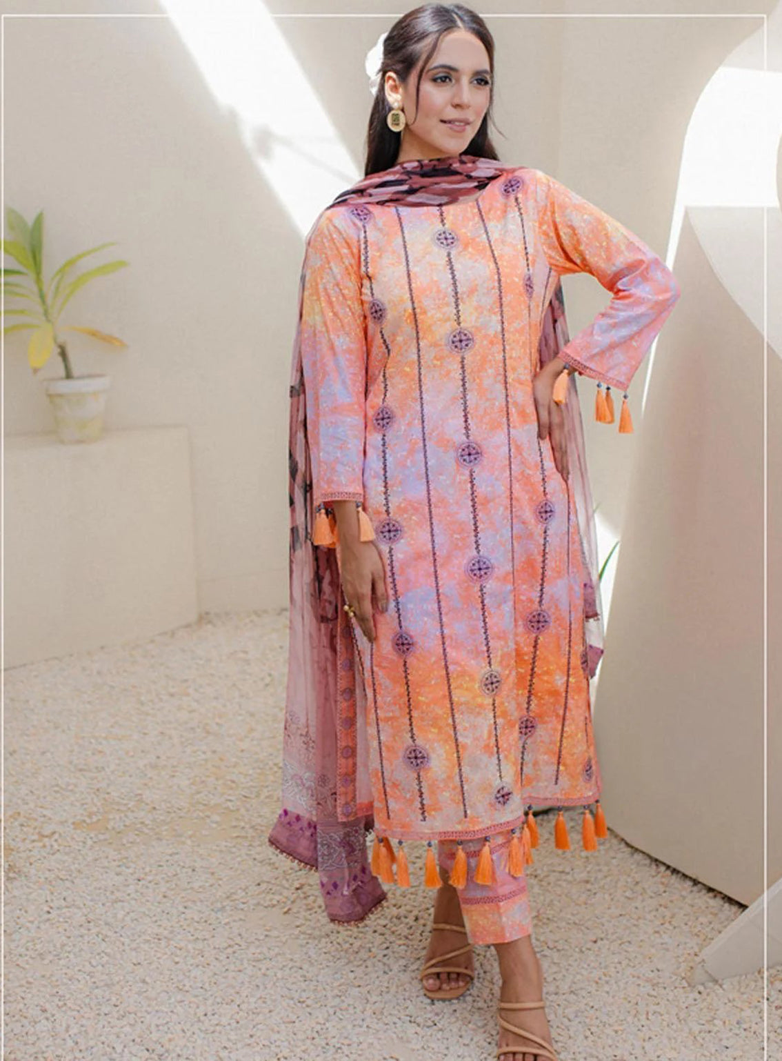 Sunshine Bloom By Al Zohaib Embroidered Cambric Unstitched 3 Piece Suit - 12