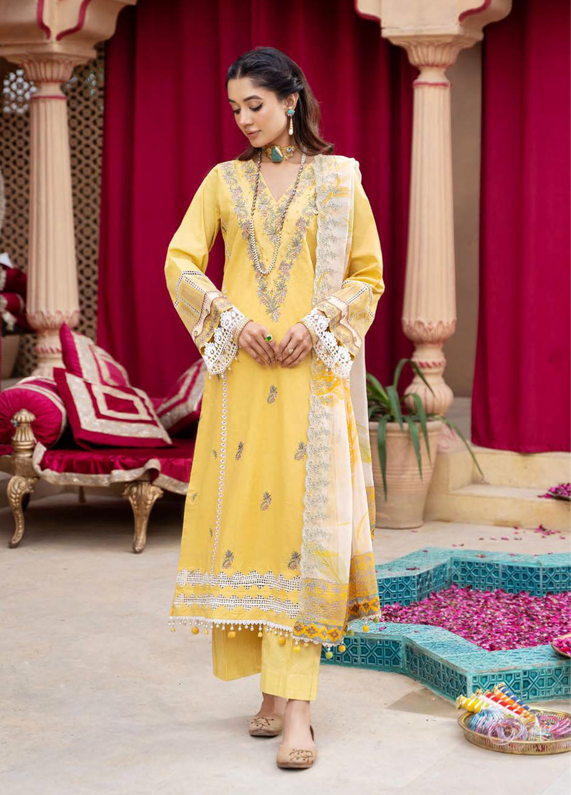Sunshine Bloom By Al Zohaib Embroidered Jacquard Unstitched 3 Piece Suit- AZ24SBE 06