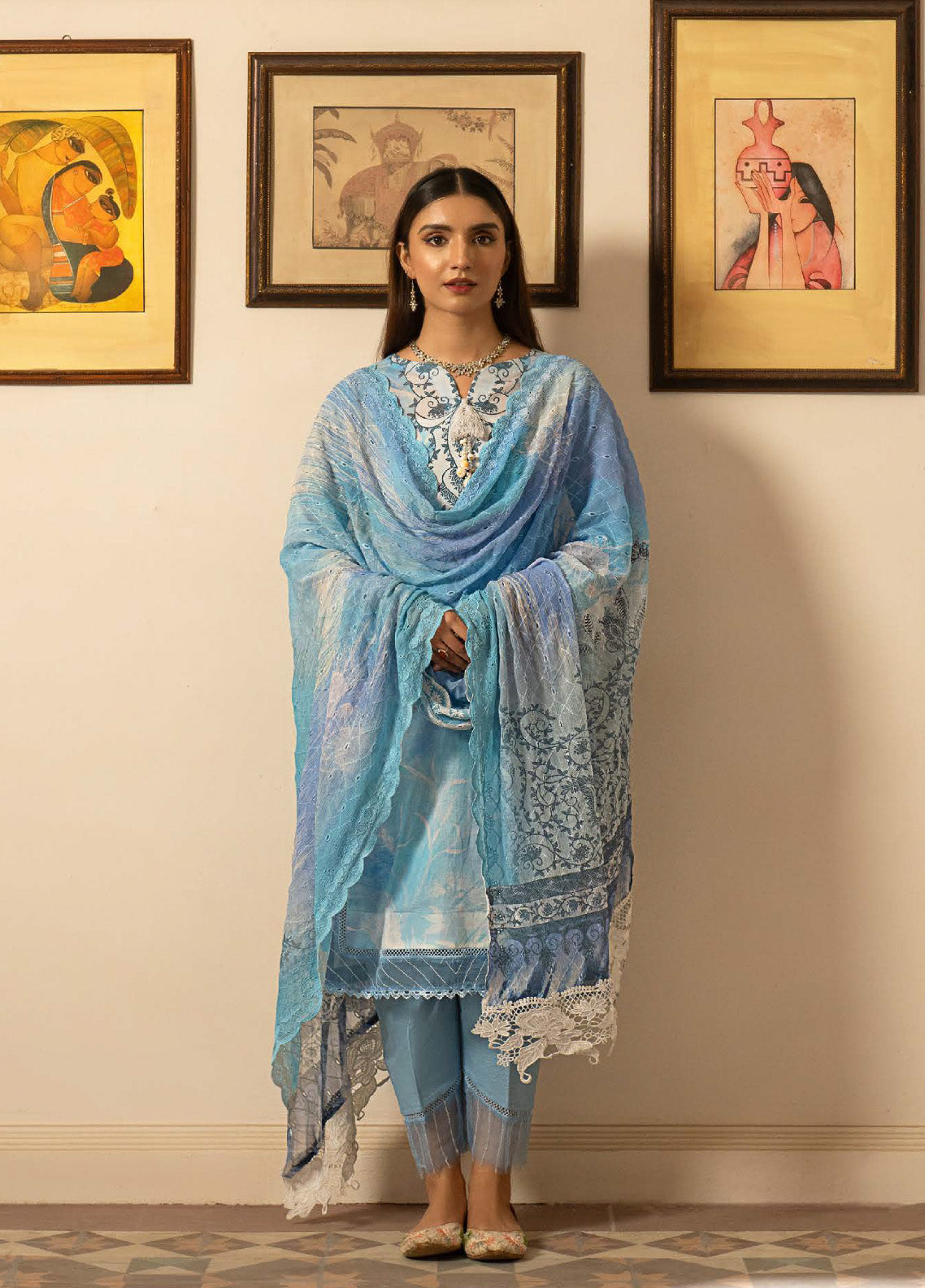 Sunshine Bloom By Al Zohaib Embroidered Lawn Unstitched 3 Piece Suit - AZ24SBCE 05