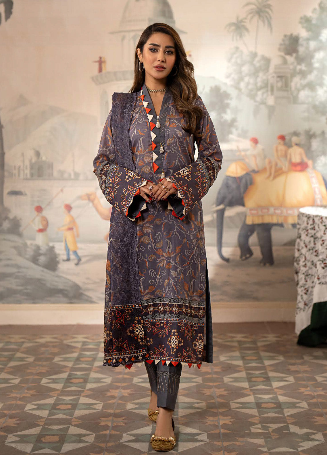 Sunshine Bloom By Al Zohaib Embroidered Lawn Unstitched 3 Piece Suit - AZ24SBCE 10