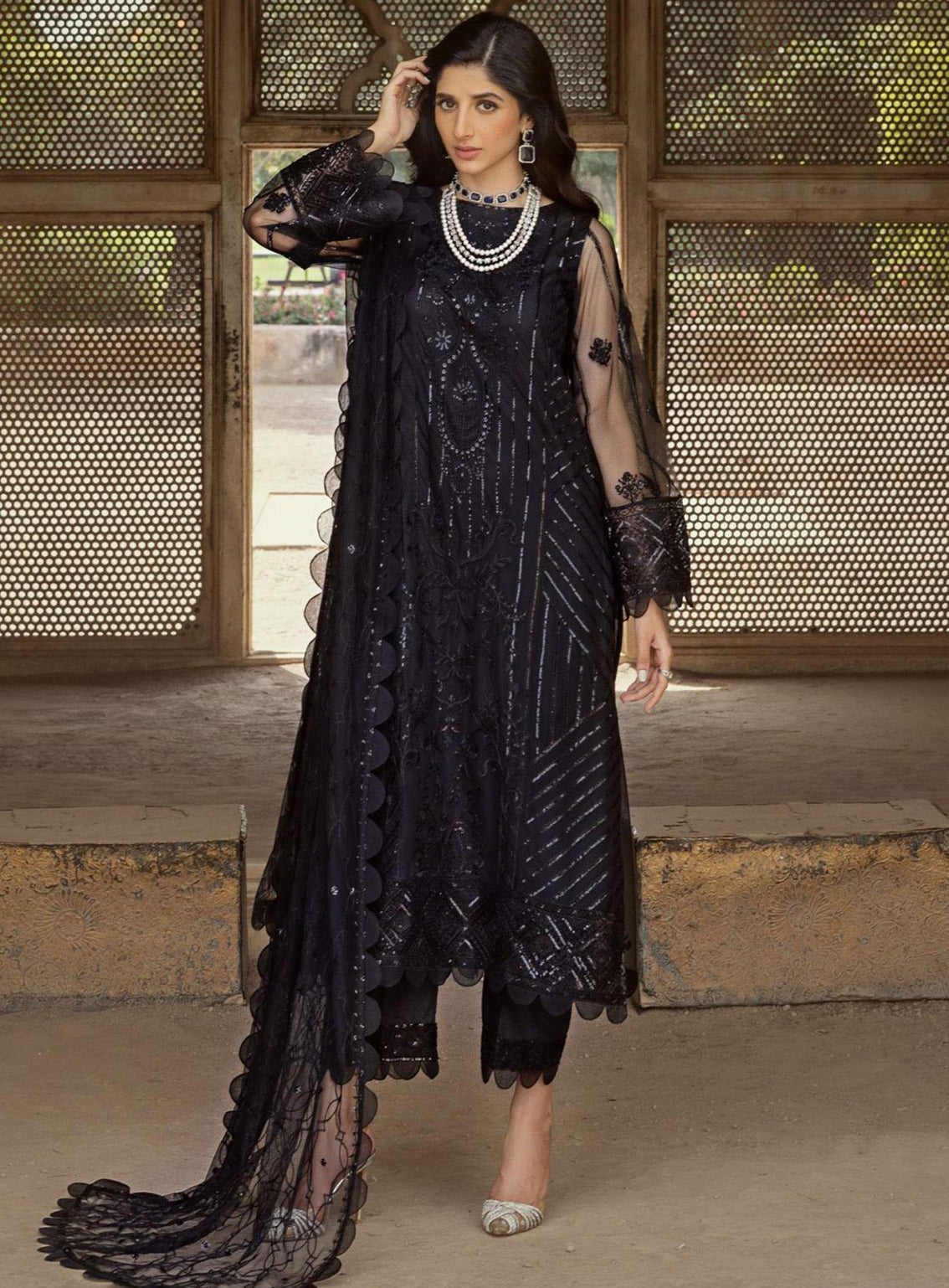 Tahra By Zainab Chottani Embroidered Net Unstitched 3 Piece Suit - 02 MARJAN
