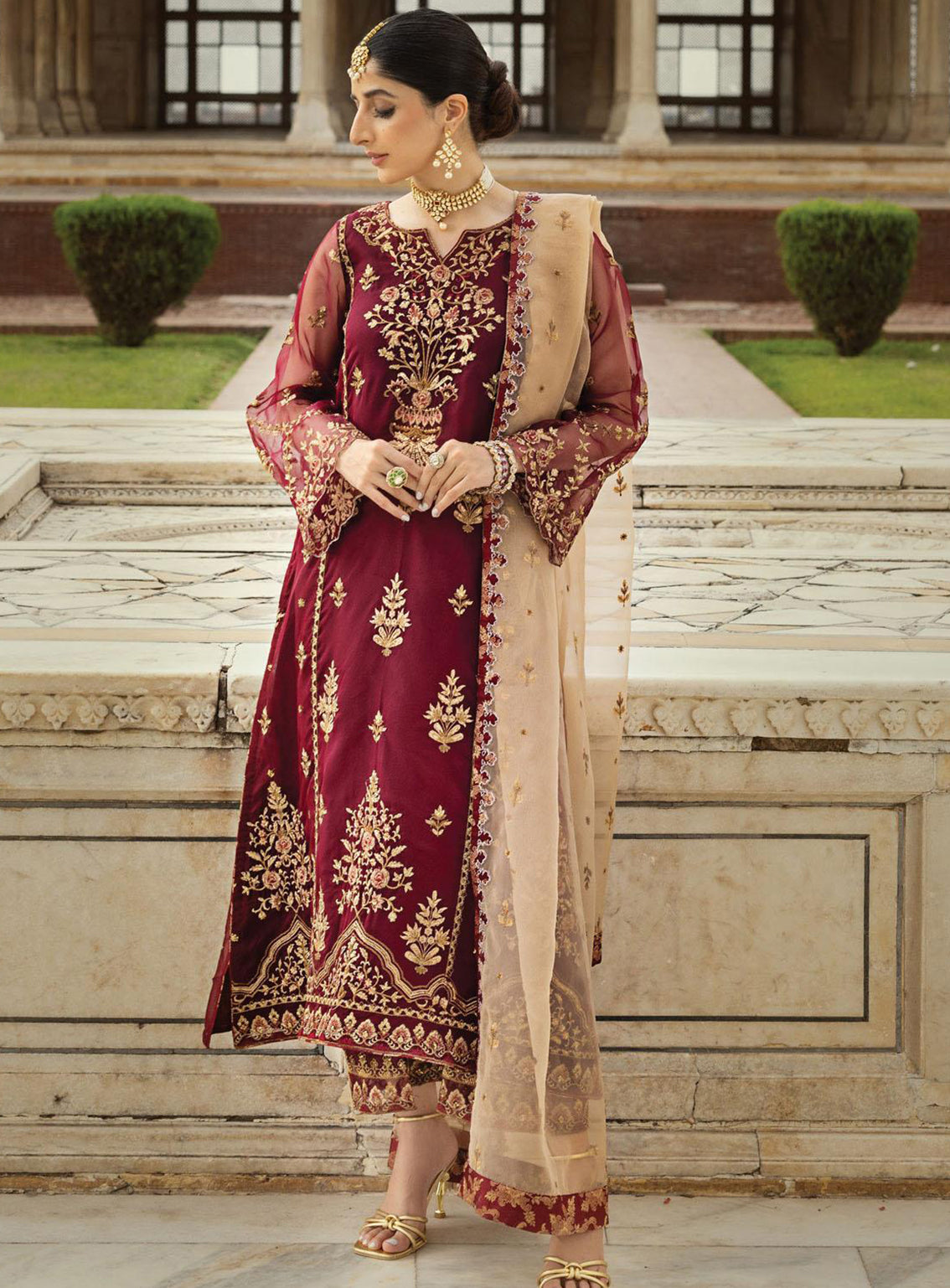 Tahra By Zainab Chottani Embroidered Organza Unstitched 3 Piece Suit - 01 JAHANARA