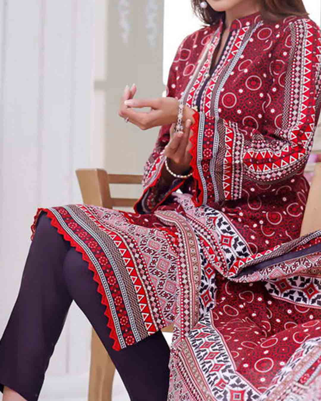 D#02 VS Daman Printed Cambric 3Pc 922 V-1