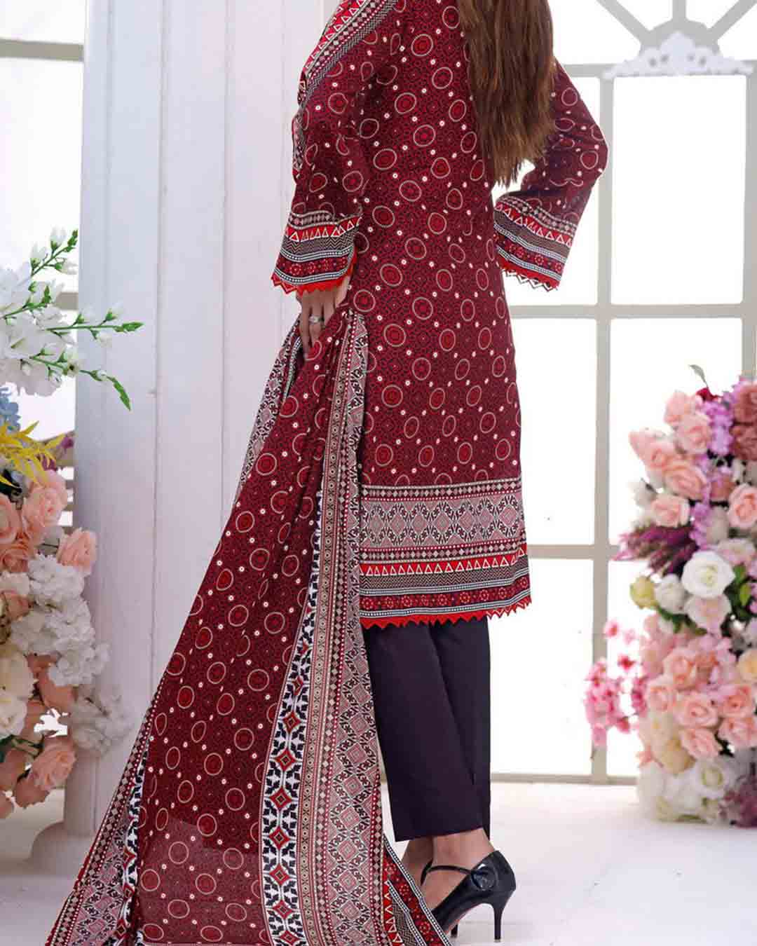 D#02 VS Daman Printed Cambric 3Pc 922 V-1