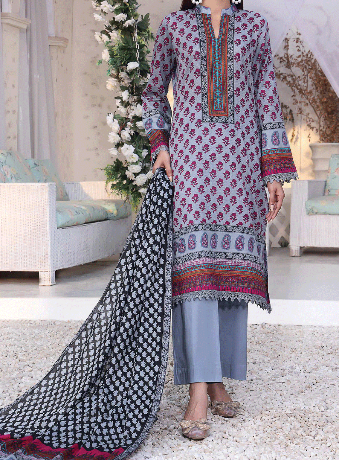 VS Textile Printed Lawn Unstitched 3 Piece Suit - VS23PL 907B