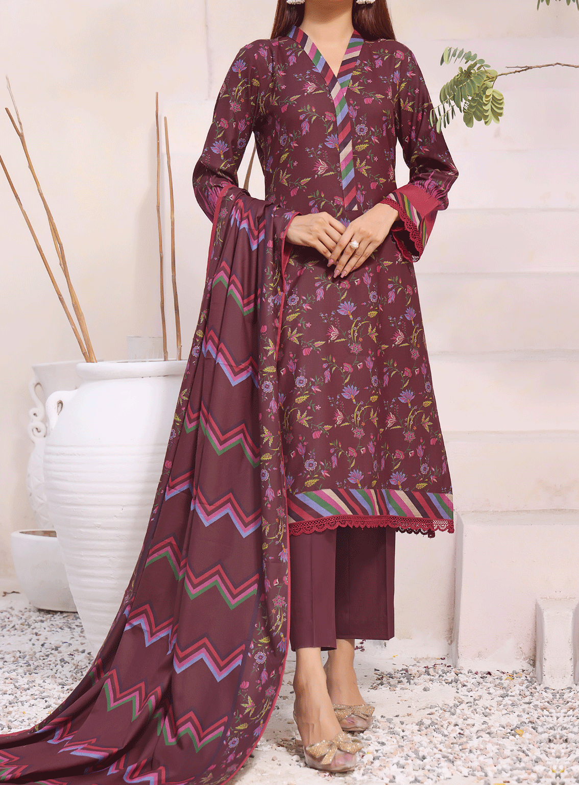 Ayesha Alishba By VS Textile Printed Marina Unstitched 3 Piece Suit - 30