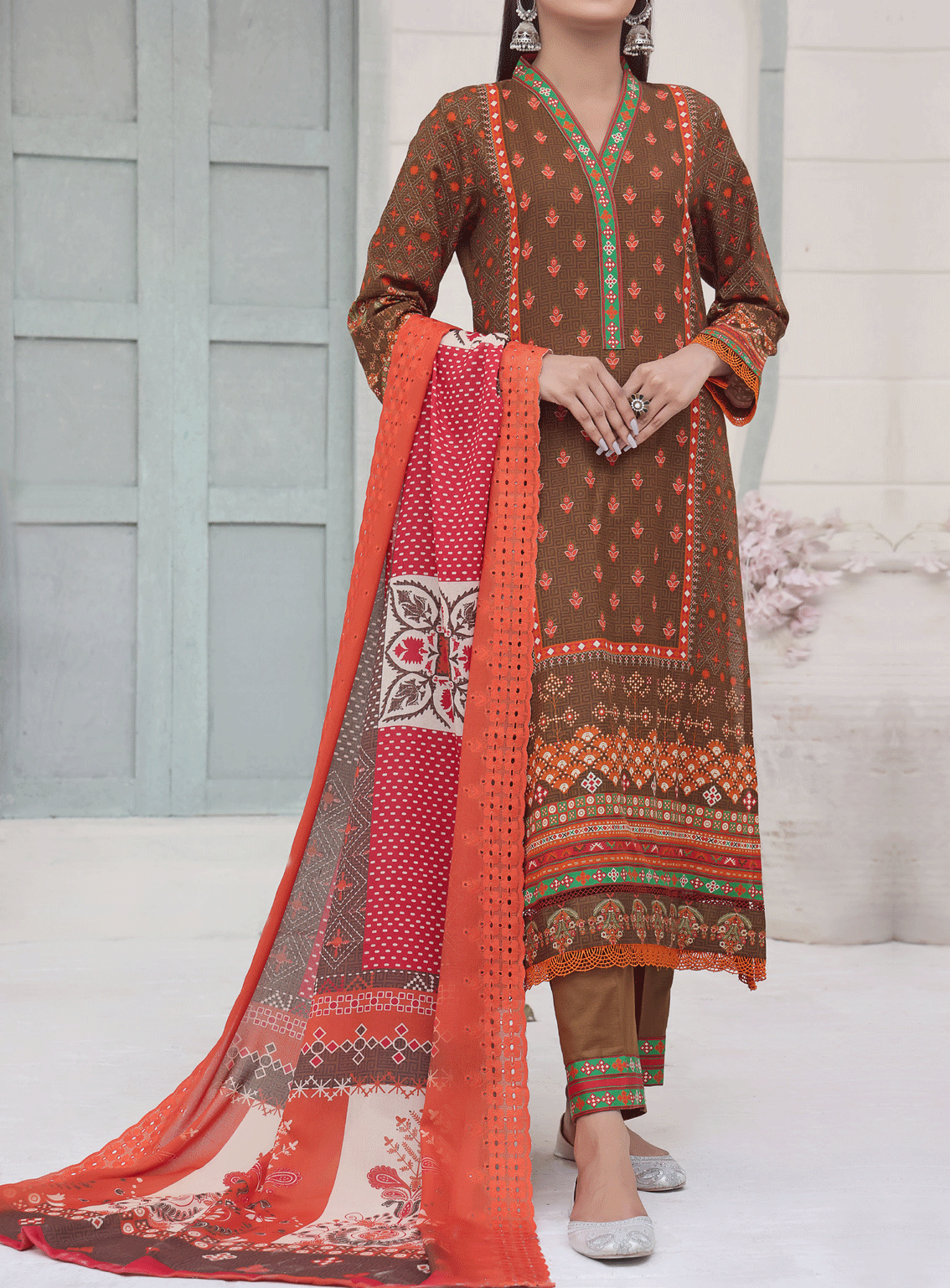 VS Textile Signature Embroidered Khaddar Unstitched 3 Piece Suit - 2591